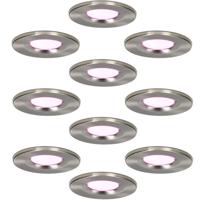 Set van 10 Venezia smart inbouwspots - IP65 waterdicht - 6 Watt 450 lumen - Wifi + Bluetooth - RGBWW - Google Home, Amazon Alexa en Siri - RVS - Plafondspots