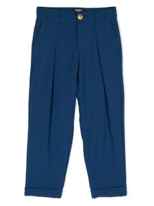 Balmain Kids pantalon en laine à deisgn plissé - Bleu