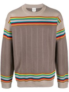 Paul Smith pull Artist Stripe en laine mérinos - Tons neutres