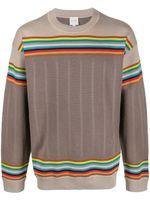 Paul Smith pull Artist Stripe en laine mérinos - Tons neutres