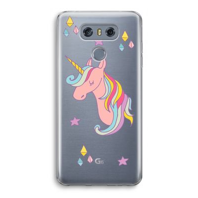 Roze eenhoorn: LG G6 Transparant Hoesje