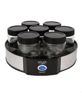 Adler AD 4476 Yoghurtmaker w. 7 glazen potten - Zilver / Zwart - thumbnail