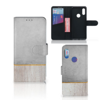 Xiaomi Redmi 7 Book Style Case Wood Concrete - thumbnail