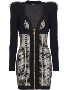 Balmain robe zippée à design à empiècements - Noir