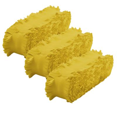 Crepe papier feest slingers/guirlande - 3x - 6 meter - geel - feestversiering - uni kleuren Crepe papier feest slingers/guirlande - 3x - 6 meter - geel - feestversiering - uni kleuren