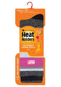 Heat Holders Ladies socks lite stripe maat 4-8 remington black/ (1 Paar)