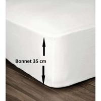 LOVELY HOME Hoeslaken 100% katoen 180x200cm - pet 35cm - wit
