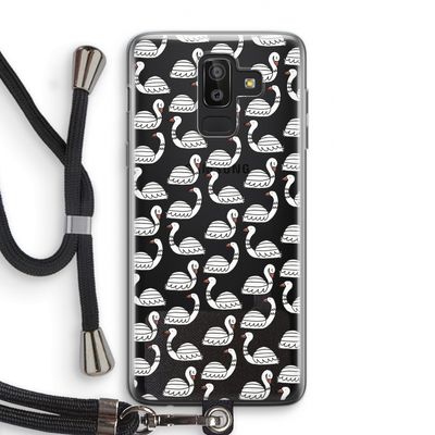 Zwanen: Samsung Galaxy J8 (2018) Transparant Hoesje met koord