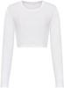 Just Cool JT016 Women´s Long Sleeve Cropped T - Solid White - XL