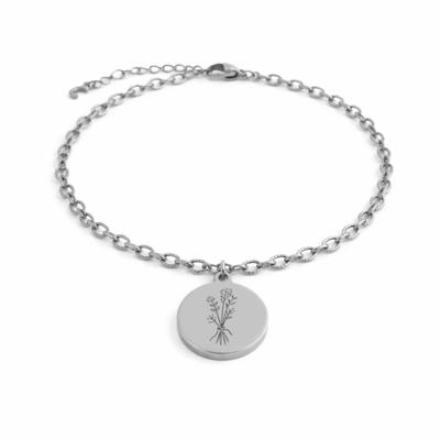 Gegraveerde ’Blij met jou’ armband - Stainless steel - Zilver