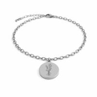 Gegraveerde ’Blij met jou’ armband - Stainless steel - Zilver