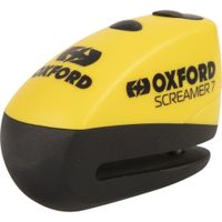 OXFORD Screamer 7 Alarm, Schijfremslot voor de moto, Geel-Zwart