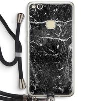 Zwart marmer: Huawei Ascend P10 Lite Transparant Hoesje met koord
