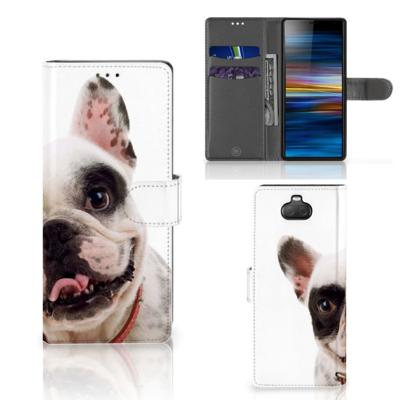 Sony Xperia 10 | Telefoonhoesje | Met pasjeshouder | Franse Bulldog