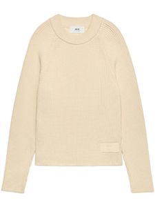 AMI Paris logo-patch knitted jumper - Tons neutres