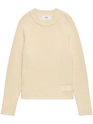 AMI Paris pull à patch logo - Tons neutres