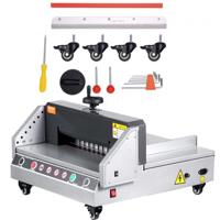 VEVOR elektrische papiersnijder (330,2 mm snijbreedte / 4 cm snijdikte), tafelmodel papiersnijder met knopbediening, papiersnijder voor kantoor, school, drukkerij, papiersnijden