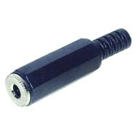 TRU COMPONENTS 1559797 Jackplug 3,5 mm Koppeling, recht Aantal polen: 3 Stereo Zwart 1 stuk(s)