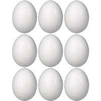 Piepschuim eieren - 9x st - H8 cm - hobby - knutselmateriaal - DIY