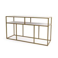 Stalux Side-table Teun 150cm - goud / wit marmer - thumbnail