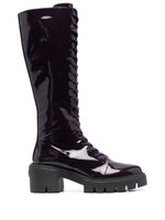 Stuart Weitzman bottes vernies à lacets - Violet