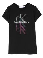 Calvin Klein Kids t-shirt en coton à logo imprimé - Noir