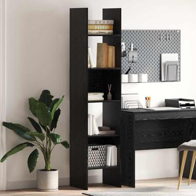 Boekenkast Zwart eiken 40 x 35 x 180 cm Bewerkt hout