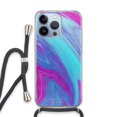 Zweverige regenboog: iPhone 13 Pro Transparant Hoesje met koord