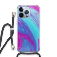 Zweverige regenboog: iPhone 13 Pro Transparant Hoesje met koord