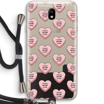 Chicks before dicks: Samsung Galaxy J7 (2017) Transparant Hoesje met koord