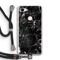 Zwart Marmer 2: Pixel 3 XL Transparant Hoesje met koord