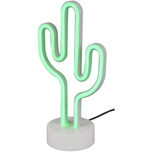 LED Tafellamp - Trion Cactus - 1W - USB - Rond - Mat Wit - Kunststof