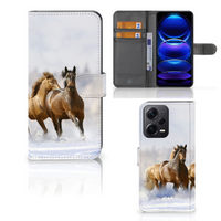 Xiaomi Poco X5 Pro | Note 12 Pro 5G Telefoonhoesje met Pasjes Paarden - thumbnail