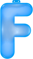 Blauwe letter F opblaasbaar - thumbnail