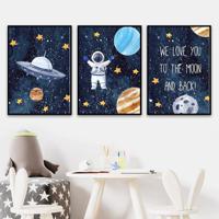 Posters - Ruimte / WE LOVE YOU TO THE MOON AND BACK! / Set van 3