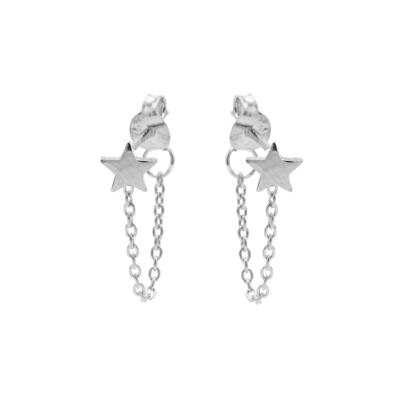 Karma Oorbellen Chain Star Zilver