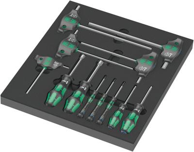 Wera 9713 Schuimrubberen inzetstuk met Hex schroevendraaiers Set 1, 12-delig - 05150104001