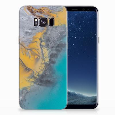 Samsung Galaxy S8 Plus | TPU | Siliconen hoesje | Marble Blue Gold