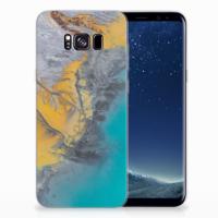 Samsung Galaxy S8 Plus | TPU | Siliconen hoesje | Marble Blue Gold