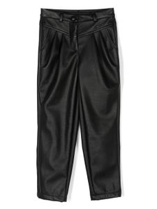 Monnalisa pantalon en coton à patch logo - Noir