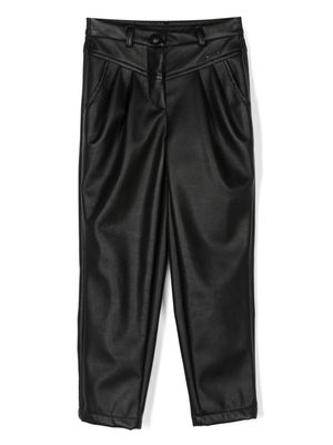 Monnalisa pantalon en coton à patch logo - Noir