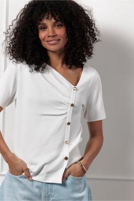 Studio Anneloes Lovine Pullover 12939 Trui Korte Mouw 1100 Off White