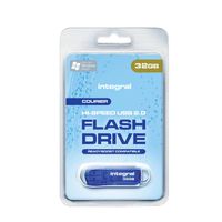 Integral 32GB USB2.0 DRIVE COURIER BLUE USB flash drive USB Type-A 2.0 Blauw, Zilver - thumbnail