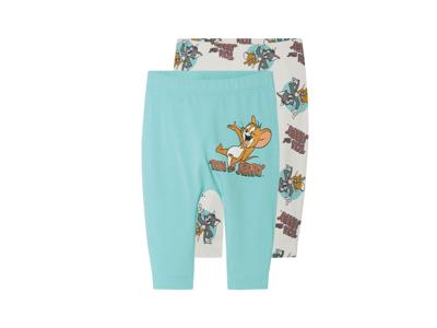 2 Baby leggings Looney Tunes of Tom en Jerry (Turquoise/wit, 62/68)