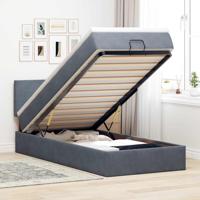 Ottoman bed met matras 90x200cm fluweel donkergrijs