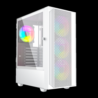 Gembird Fornax 4000W ARGB gaming ATX computerkast, Midi Tower, backlight, Wit
