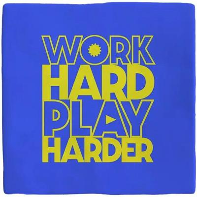 Tegeltje work hard play harder - Plenty gifts spellen