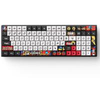Iqunix F97 Graffiti Diary Wireless Mechanical Keyboard, gaming toetsenbord (Zwart/wit, US lay-out, Cherry MX Silent Red, RGB leds, 96%, Hot-swappable, PBT, 2.4GHz | Bluetooth 5.1 | USB-C)