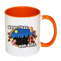 Sinterklaas mok met naam (oranje)