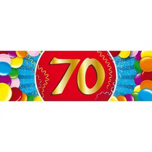 70 jaar leeftijd sticker 19 x 6 cm verjaardag versiering